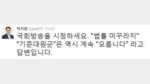 박지원 “’법률 미꾸라지’ ‘(김)기춘대원군’은 계속 ‘모릅니다’ 라고 답변”