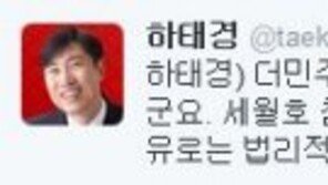 하태경 “세월호 참사, 탄핵 사유로는 법리적으로 기각될 수밖에 없어”