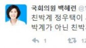 백혜련 “‘친박계’ 정우택 원내대표 당선…새누리, 회생불능 집단”