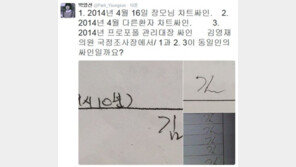 박영선 “김영재 원장, 세월호 참사 당일 차트 사인 필적 평소와 달라” 자료 공개