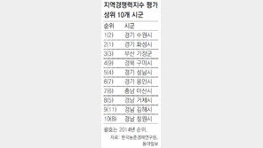 농촌지자체 6곳, 3연속 10계단 넘게 상승… 완주 혁신도시 약진