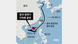 中 함재기, 남중국해 첫 비행 무력시위