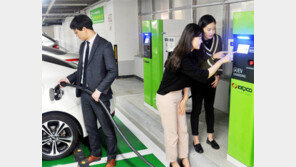 백화점에 설치된 전기차 충전기