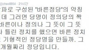 신동욱 “바른정당? 얼마나 틀린 정치했으면…대선용 6개월짜리 정당”