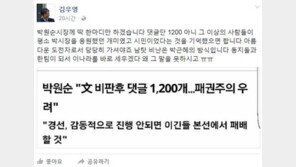 김우영 “박원순, 남 탓 비난은 박근혜 방식”