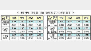 디딤돌 대출 금리 인상…4~6천만원 소득자 30년 상환시 2%대→3%대로