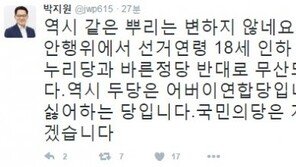 박지원 “새누리·바른정당은 어버이연합당”…선거연령 만18세 인하 법안 무산 질타