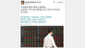 윤호중 “이재용 특검 출석에도 삼성전자 주식 ‘대박’…어디가 위기?”