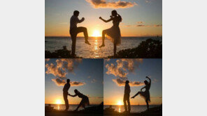 채리나 하와이 웨딩사진 공개 “장난기 가득한 예쁜 커플”