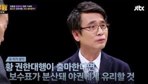 ‘썰전’ 유시민 “황교안 대선 출마하면 보수표 분산…진보·野에 엄청 유리”