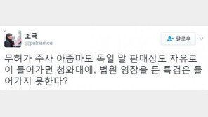 조국 “무허가 주사 아줌마·말 판매상도 들어가던 청와대, 영장 든 특검은 못들어가”