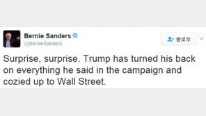 버니 샌더스 “트럼프는 사기꾼” 맹비난 다음 날 또 ‘강펀치’