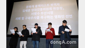 [연예 뉴스 스테이션] 영화인 1052명, 서병수·김세훈 사퇴 촉구