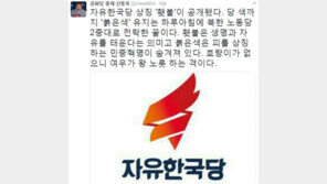 신동욱 “새누리당 새 ‘횃불’ 로고, 북한 노동당 2중대 꼴…붉은 색은 피와 민중혁명”