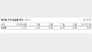 치솟는 축산물값… 지난달 9.5%↑