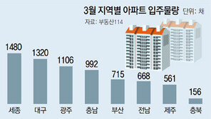 3월 전국 아파트 1만3215채 입주