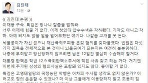 김진태 “특검 망나니 칼춤 멈춰라…고영태 일당에 이용 당하지말고 짐 싸라”