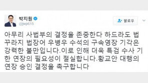 박지원 “아무리 사법부 결정 존중한다 해도 우병우 영장 기각은 불만”