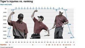 추락의 아이콘 전락한 우즈의 영광과 고통 