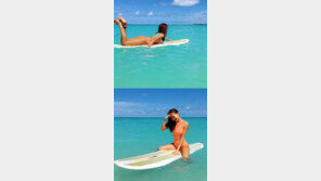 “파도 위, 핫바디”…NS윤지, 무결점 몸매 뽐내