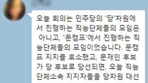 줄세우기냐, 줄서기냐… 文캠프-직능단체 접촉 논란