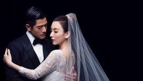 ‘23세 차’ 곽부성♥팡위안, 그림 같은 웨딩사진…우아·도도한 자태