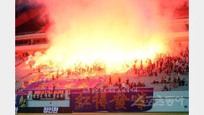 안양, 恨 서린 응원전…긴장감 감돈 상암벌