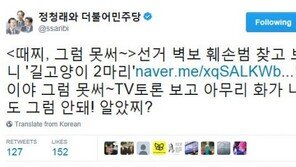정청래 “대선 후보들 선거 벽보 훼손범 ‘길고양이’…아무리 화나도 그럼 안돼!”