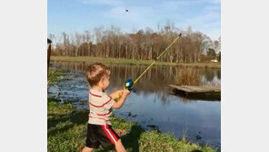 걸음마 배우는 아기 ‘월척’ 후 반응에 관심 폭발…뭘 했기에?