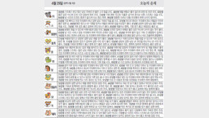 [오늘의 운세/4월29일]