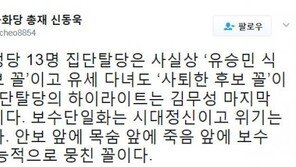 신동욱 “바른정당 집단탈당, 유승민 식물후보 꼴…하이라이트는 김무성 탈당”