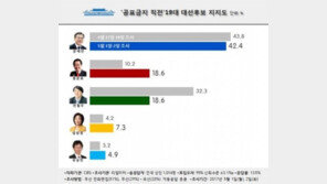 문재인 42.4%…홍준표·안철수 18.6%