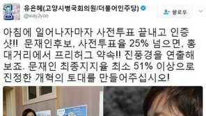 유은혜, 투표 인증샷…“문재인 프리허그 진풍경 연출하자”