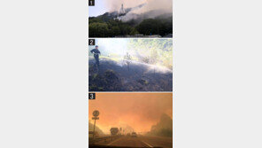 강풍 탄 불덩이, 주택 33채 삼켜… “몸만 빠져나와 막막”