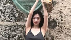 김민준과 열애설 설리, 여전히 자유분방한 의상…노브라?