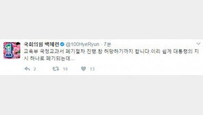 백혜련 “국정교과서 폐기, 이리 쉽게 되는데 ‘허망’”