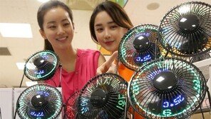 선풍기 바람에 LED 메시지를 담아…