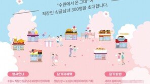 싱글벙글 단체남녀미팅행사 ‘수원에서 온 그대’ 불금 개최