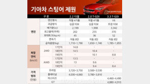 기아차 스팅어, 모델별 연비는 8.4~14.8km/ℓ… 오는 23일 출시