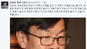 신동욱 “김상조 공정위원장 후보자 첫번째 탈락 유력…오늘 건투 빈다”