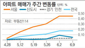 [아파트 시세]서울 아파트값 0.45%↑… 신도시 상승폭 둔화