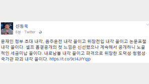 신동욱, 조대엽·송영무·김상곤 논란에 “셀프 흠결공개 신선했으나…노골적 세금미납 꼴”