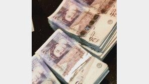 메이웨더, SNS에 돈자랑…테이블에 파운드·유로 지폐 ‘수북’