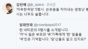 “너무도 슬프다”…김진애 전 의원이 소개한 ‘자유한국당 5행시’