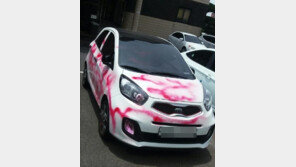 “왜 안만나줘” 헤어진 전 여자친구 차량에 빨간 낙서 범벅