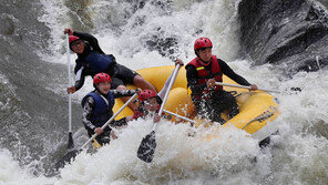 물 만난 래프팅