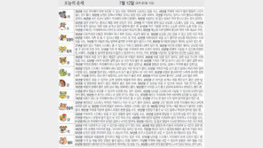 [오늘의 운세/7월12일]