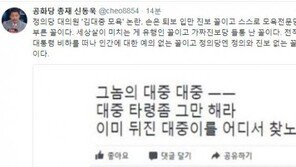 신동욱 “정의당 대의원, 전직 대통령 비하 떠나 인간에 대한 예의 없어”