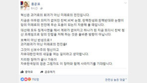 홍준표, SNS에 “친박·비박 논쟁 도움 안 돼” 댓글 보니…