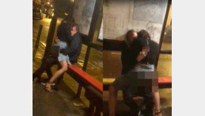 버스정류장서 30분 간 성관계 남녀 체포…영상보니 ‘뜨악’